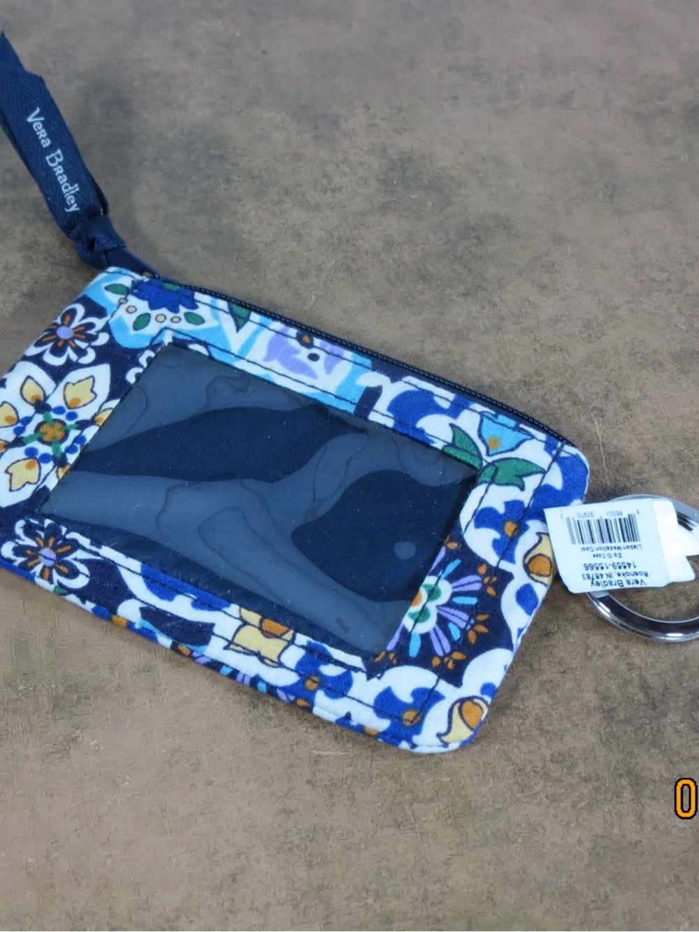 NWT Vera Bradley Zip ID Case Lisbon Medallion Cool Keychain Wallet